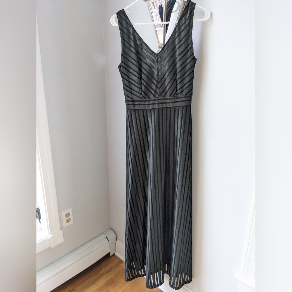 Formal, fitted olive green dress. Floor length. Size Small. With tags.